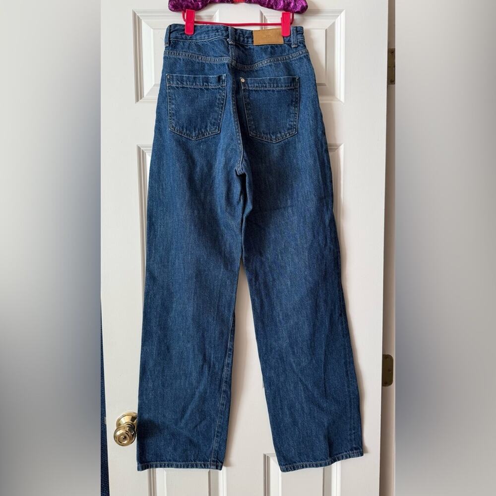 Zara High Rise Wide Leg Jeans Size 4 Medium Wash Denim - Picture 3 of 11